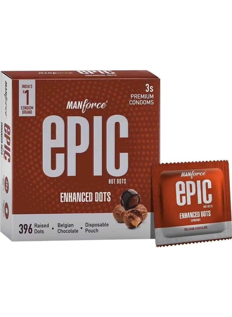 Manforce واقيات ذكريّة  – عبوة الاستكشاف بنكهة فاكهة العاطفة والشوكولاتة البلجيكية، منقّطة – تحفيز إضافي - Image 2